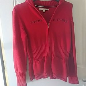 Womans Tommy Hillger Red Sweater Size Large